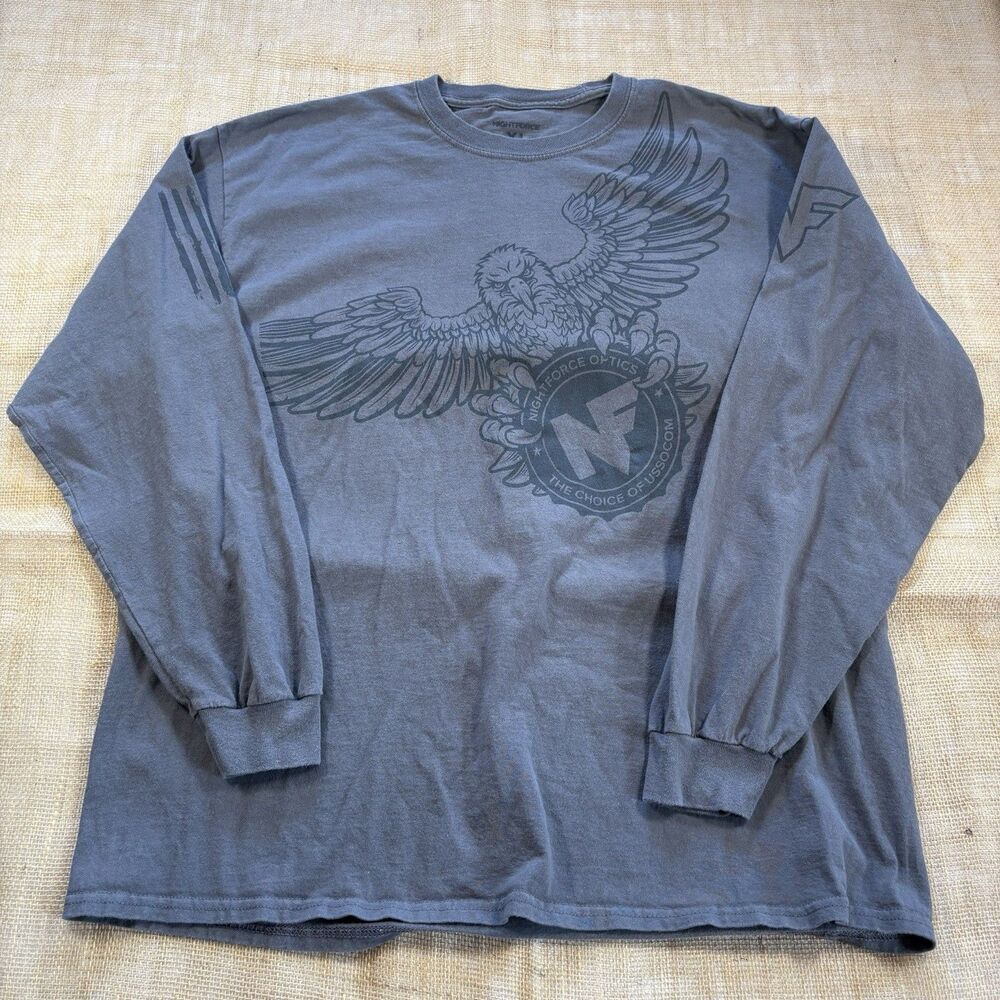 Official Nightforce Precision Optics Men's Gray Eagle Long Sleeve T-shirt  XL
